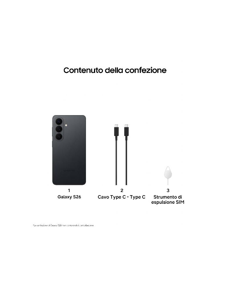 Samsung Galaxy S26 12+256GB Nero