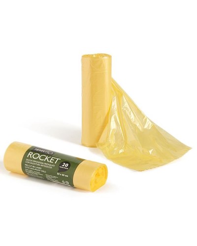 Sacchi Immondizia Rocket Giallo 50x60 cm - 20 Sacchi