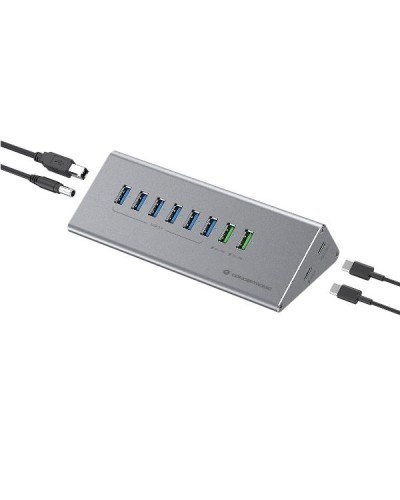 HUB USB 3.0 10-in-1 60W con 7 porte dati e 3 di ricarica