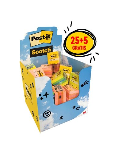Post-it Mini Cubi 51x51 Assortiti - Espositore 30 pz