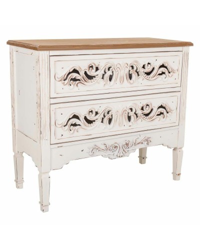 Commode Alexandra House Living Blanc Bois d'épicéa Bois MDF 38 x 76 x 86 cm