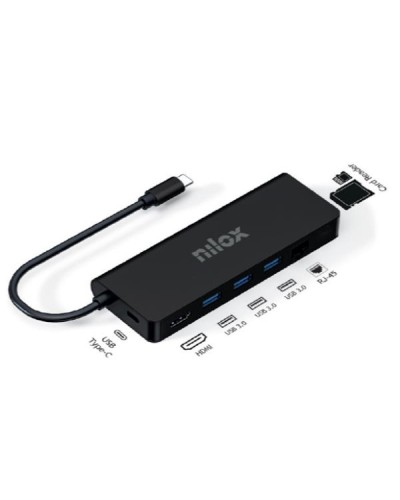 NILOX TECH Docking station USB-C 8in1 HDMI 4K RJ45