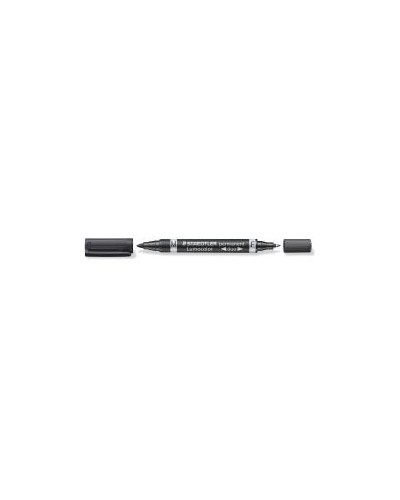 Staedtler Lumocolor Duo Pennarelli Permanenti Neri, 10 pz