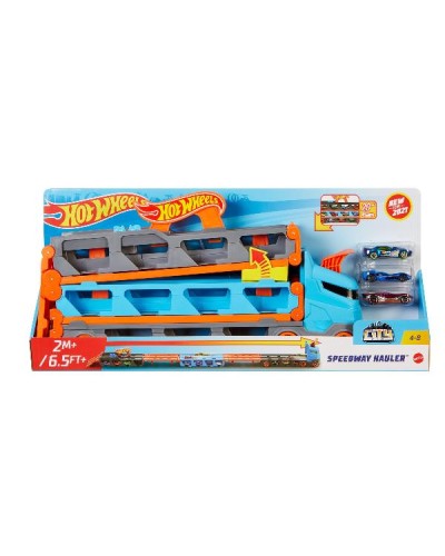 Hot Wheels Camion 2in1 Trasportatore e Pista