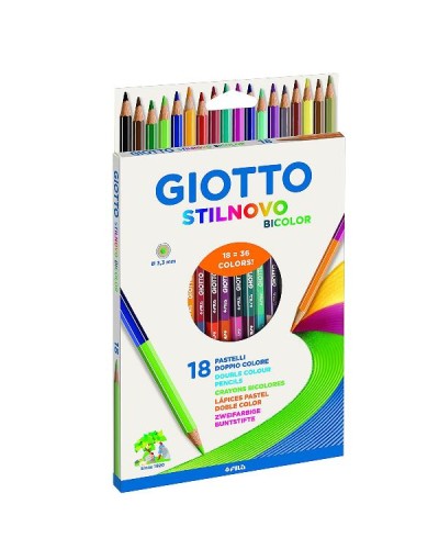 Pastelli Giotto Stilnovo Bicolore - 18 pezzi