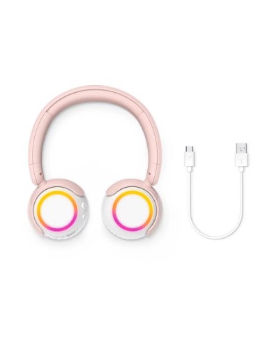 Cuffie On-Ear Wireless Bluetooth Bambini con Microfono Rosa