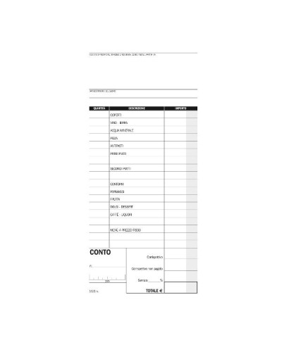 CF5 Blocco Conti Ristorante 100 Copie