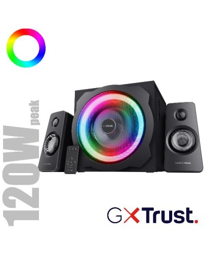 Set Altoparlanti Gaming 2.1 120W LED RGB con Subwoofer
