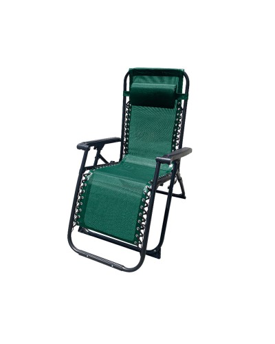 Sdraio Pieghevole Marbueno: Gravità Zero, Acciaio, Cuscino, Esterno, Verde (90x66x108 cm)
