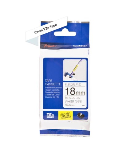 Nastro laminato flessibile Brother TZe-FX241 18mm N/B