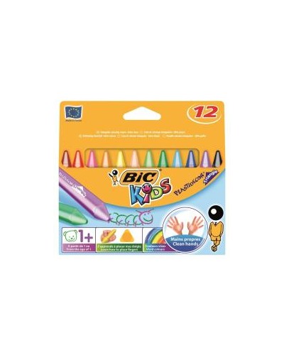 Pastelli a cera BIC Kids Plastidecor triangolari 12 pz