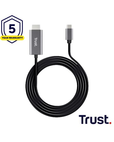 Trust Calyx Adattatore USB-C a HDMI 4K 60Hz 1,8m Grigio