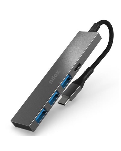 NILOX TECH Hub 4 porte: 3 USB-A 3.2 Gen 1, 1 USB-C