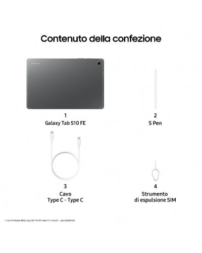 Samsung Galaxy Tab S10 FE 12+256GB Grigio