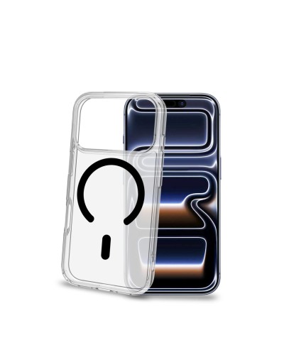 GELSKINMAG - Cover morbida trasparente in TPU, compatibile con la tecnologia Magsafe, anello magnetico color Nero per Apple iPh