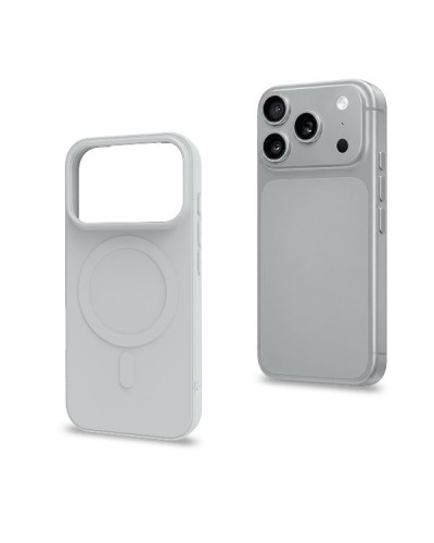 CROMOMAG1201 - Cover in TPU morbido compatibile con la tecnologia Magsafe, colore silver compatibile con Apple iPhone 18 Pro Ma