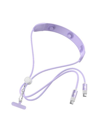 USBC2MC60WLI - 3-in-1 USB-C Cable: 60W Fast Charging, Adjustable Lanyard & Massage Function
