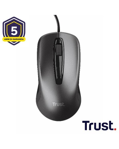 MOUSE CABLATO 170CM - 1200 DPI - TRUST NERO