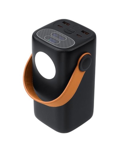 Power Bank da 40.000 mAh ai polimeri di litio con supporto QC 3.0 e PD 65W, dotato di luce da campeggio integrata.