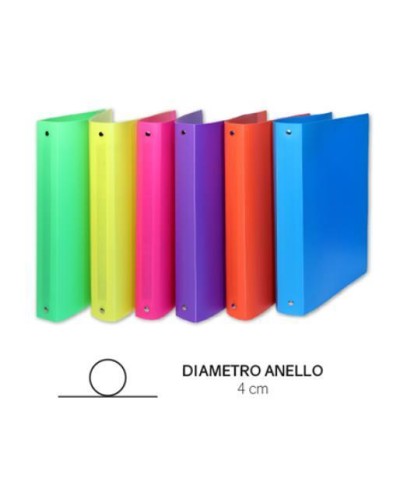 RACC.4ANELLI IN PP DIA.4CM COL.FLUO