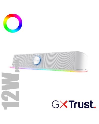 SOUNDBAR GAMING SPEAKERS 12W PICCO (6W RMS) ILLUMINATA RGB CON INGRESSO AUX E CUFFIA 6W RMS (12W PICCO) - TRUST GXT619W THORNE 