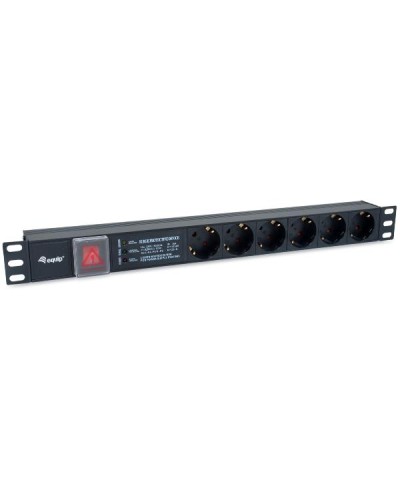 EQUIP - MULTIPRESA 6-BAY SCHUKO (DIN49440) 1U 19" con protezione da sovratensione, filtro di linea integrato