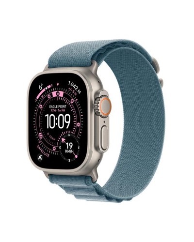 Apple Watch Ultra 3 GPS + Cellular, Cassa 49 mm in titanio naturale con Alpine Loop blu chiaro - Medium