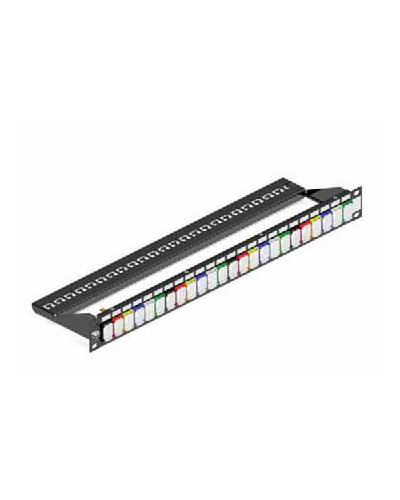 PANNELLO 1U PER 24 RJ45U/S NERO