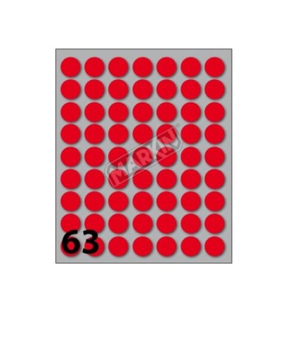 CF25X630 ETICHETTE DIAM 14 ROSSO