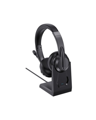 NILOX TECH - CLEARTALK Cuffie Binaurali Wireless Bluetooth/2.4GHz con Microfono ENC e Base di Ricarica