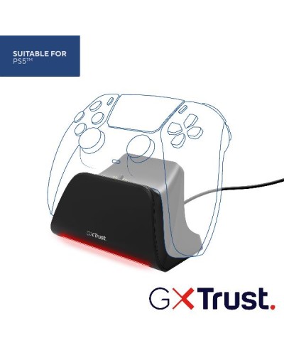 SUPPORTO DI RICARICA PER GAMEPAD/CONTROLLER PLAYSTATION PS5 - TRUST GXT 255 - NERO