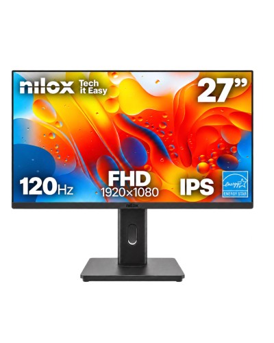 NILOX TECH - Monitor Regolabile 27" 120Hz/IPS/Multimedia/Full HD/HDMI/DP/VGA/ENERGY STAR