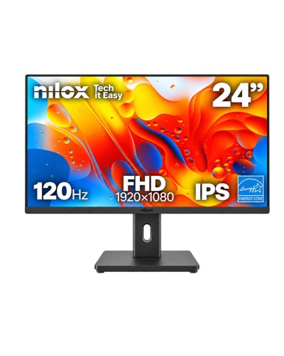 NILOX TECH - Monitor Regolabile 24" 120Hz/IPS/Multimedia/Full HD/HDMI/DP/VGA/ENERGY STAR