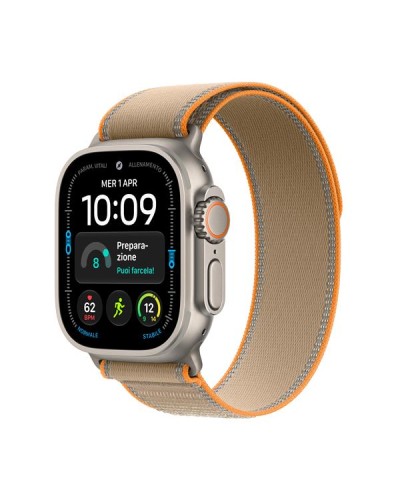 Apple Watch Ultra 4 GPS + Cellular, Cassa in titanio naturale (49 mm) con Trail Loop sabbia - S/M