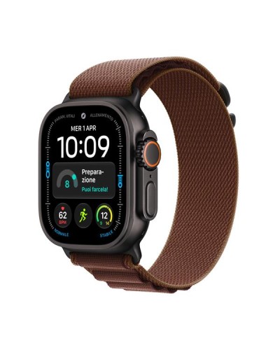 Apple Watch Ultra 4 GPS + Cellular, Cassa in titanio nero (49 mm) con Alpine Loop borgogna - L