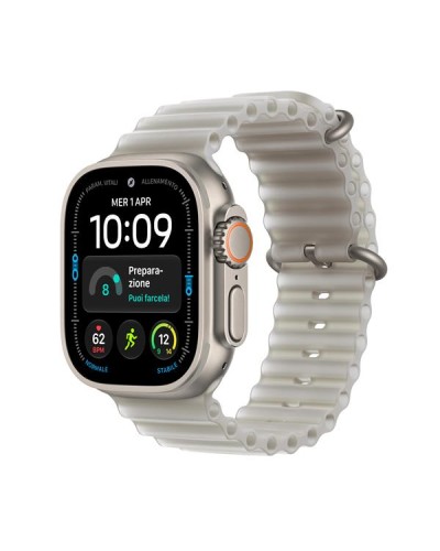 Apple Watch Ultra 4 GPS + Cellular, Cassa in titanio naturale (49 mm) con cinturino Ocean grigio traslucido