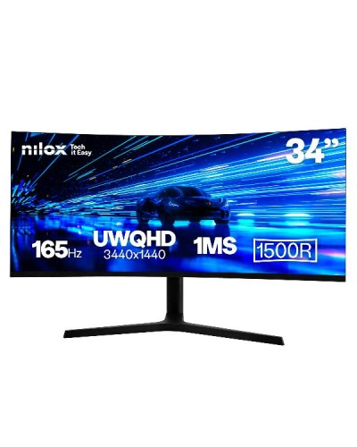 NILOX TECH  Monitor Curvo Regolabile 34" 165HZ/UWQHD/1ms/2DP/2HDMI/Speaker