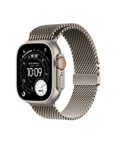 Apple Watch Ultra 3 GPS + Cellular, Cassa 49 mm in titanio naturale con Loop in maglia milanese in titanio naturale - Medi