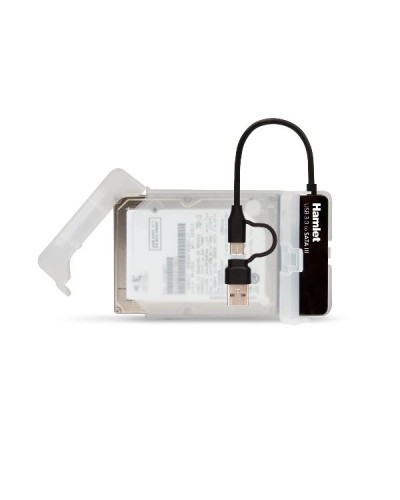 HXD25-U6-CA Box Adattatore per Hard Disk e SSD SATA III 2,5" USB-C e USB-A 6Gbps