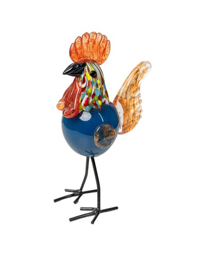 Statue en Verre Coq Romimex | Décoration Élégante pour Intérieur et Extérieur
