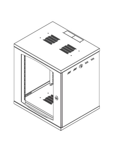 ARMADIO RACK 19" DA 12U PROFONDO 600MM DI LARGHEZZA 600MM - NERO