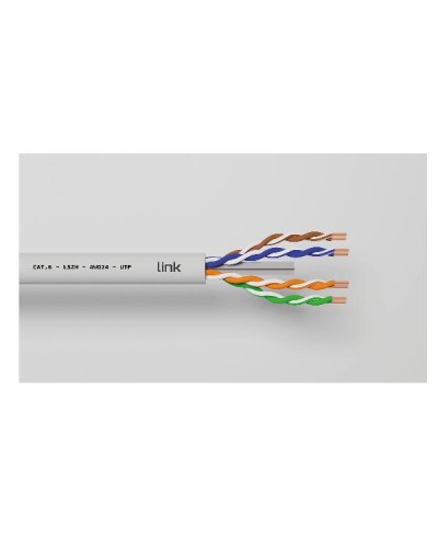 CAVO SOLIDO UTP PER RETI CATEGORIA 6 LSZH AWG24 IN RAME MATASSA MT 305 CLASSE CPR CCA