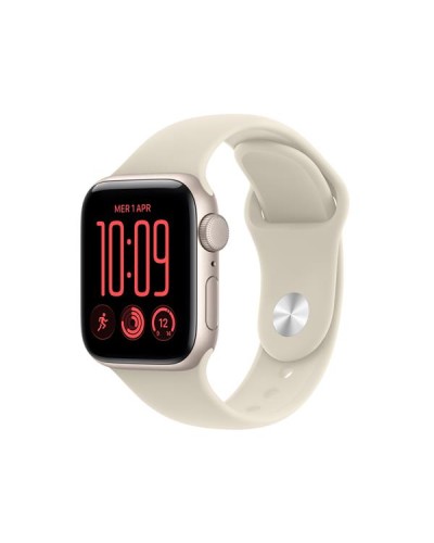 Apple Watch SE 3 GPS, Cassa 40 mm in alluminio galassia con Cinturino Sport sabbia - S/M