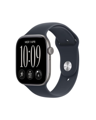 Apple Watch Series 12 GPS, cassa 46 mm in alluminio grigio siderale con cinturino Sport blu marino - M/L