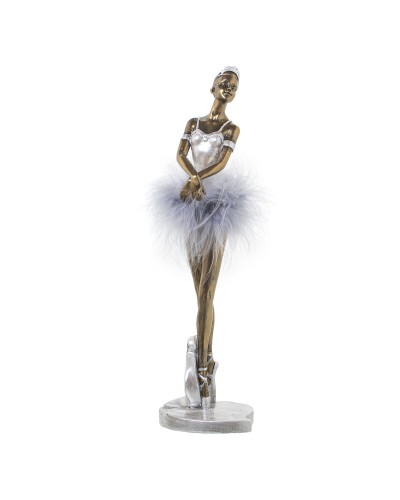 Figurine Décorative Alexandra House Living Blanc Argenté Acrylique Plastique Mélamine Ballerine