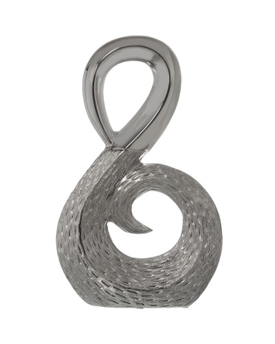 Dekorative Statue Alexandra House Living aus versilberter Keramik, 23,5 x 9 x 38 cm
