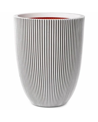 Pot de fleurs rond Capi Europe beige en plastique | 34 x 34 x 46 cm | Pour plantes d'intérieur et d'extérieur
