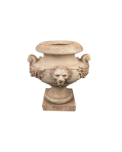 Planter Romimex Cream Resin Lion Wineglass 44 x 47 x 42 cm