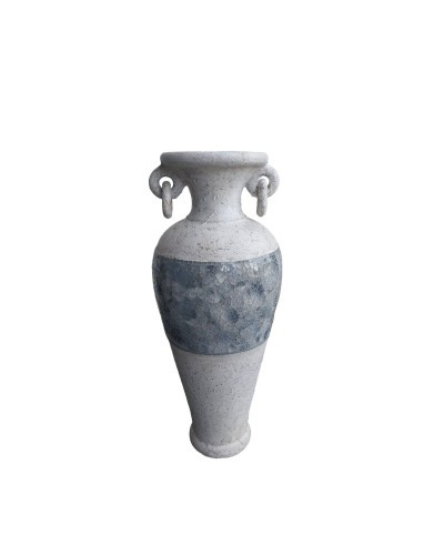 Vase de sol Romimex Blanc Gris Terre cuite 32 x 80 x 32 cm Avec des poignées