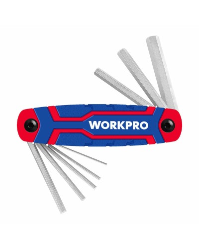 Set Chiavi Allen Workpro Pieghevole - 8 Pezzi - Kit Professionale per Allenamenti